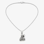 Marvel Silver Lord Hanuman unisex silver chain pendant with Bajrangbali design