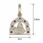 Silver Lord Shiva Mahadev Pendant with Multicolor Stone Design – Pendant Only – Marvel Silver