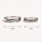 Silver Love Couple Rings with Decorative Heart Design – Marvel Silver