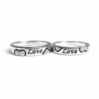 Silver Love Couple Rings with Decorative Heart Design – Marvel Silver