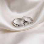 Silver Love Heart Couple Rings for Him and Her – Marvel Silver