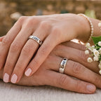 Silver Love Heart Couple Rings for Him and Her – Marvel Silver