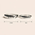 Silver Love Heart Couple Rings for Him and Her – Marvel Silver