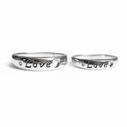 Silver Love Heart Couple Rings for Him and Her – Marvel Silver