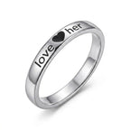 Marvel Silver Love Her engraved silver ring for women with heart design