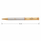 Marvel Silver gold luxury ballpoint pen with textured silver barrel and crystal accents