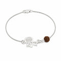 Marvel Silver Mahadev Rudraksha chain bracelet for men with Shiv symbol charm