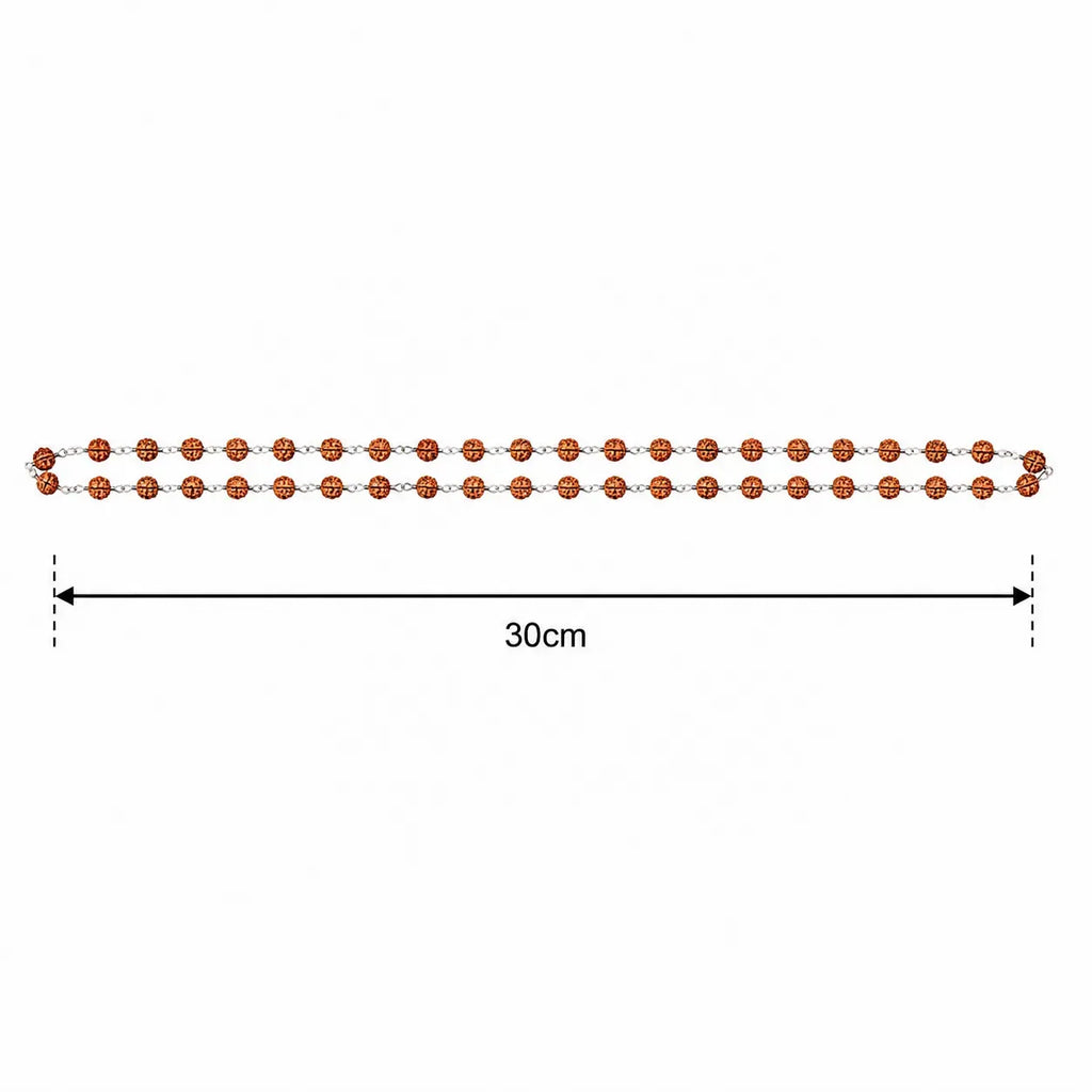 Silver Mini Rudraksha Chain Mala with Small Rudraksha Beads – Marvel Silver