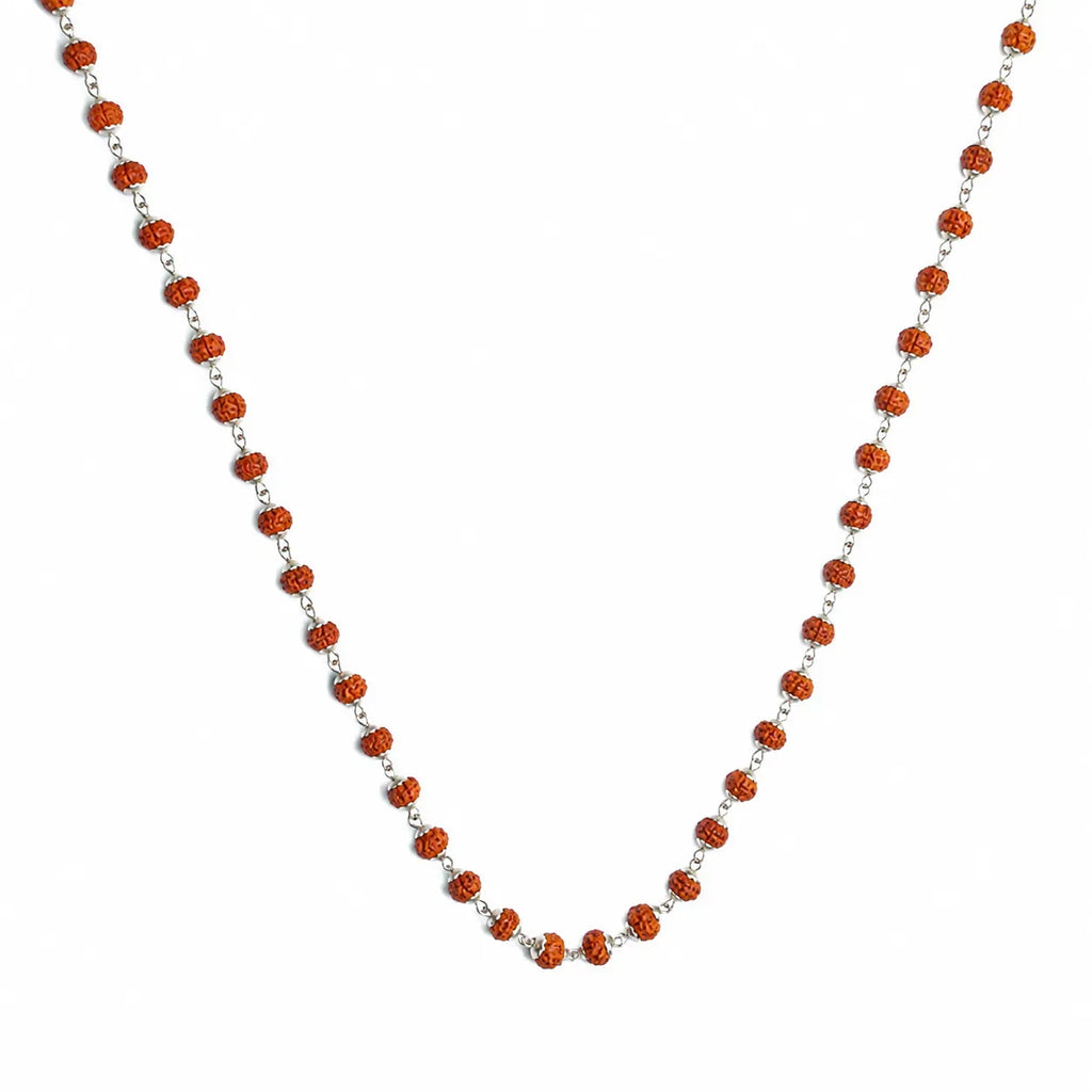 Silver Mini Rudraksha Chain Mala with Small Rudraksha Beads – Marvel Silver
