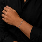 Marvel Silver minimal box chain bracelet for men with secure clasp