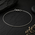 Marvel Silver minimal box chain bracelet for men with secure clasp