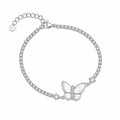 925 Sterling Silver Mother of Pearl Butterfly Bracelet for Women by Marvel Silver