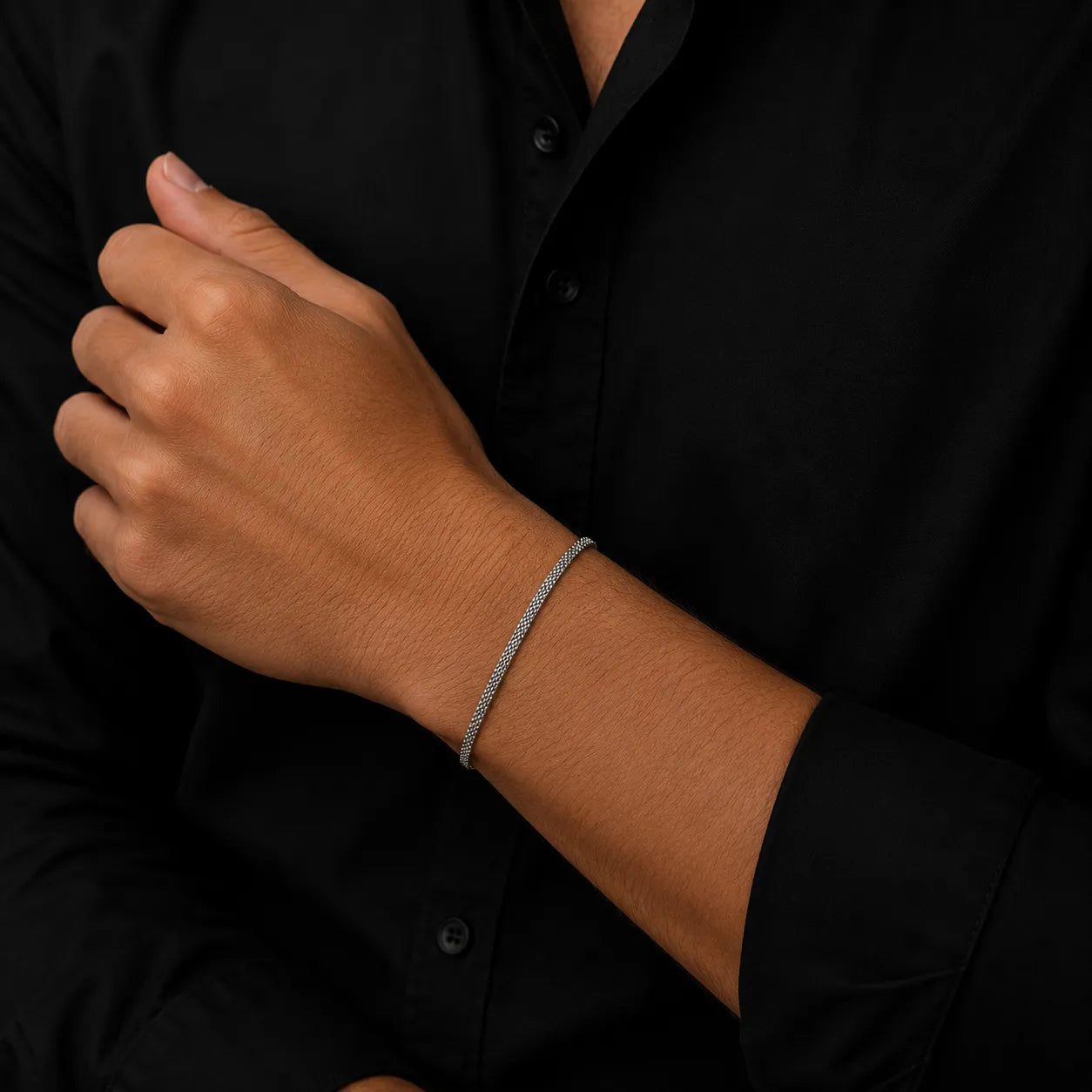 Marvel Silver multi-row box chain bracelet for men with polished silver finish