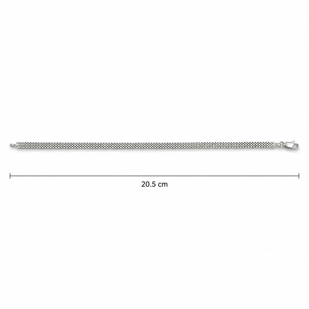 Marvel Silver multi-row box chain bracelet for men with polished silver finish