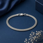 Marvel Silver multi-row box chain bracelet for men with polished silver finish