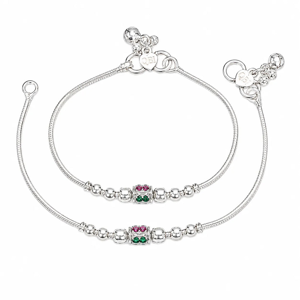 Marvel Silver Multicolor Baby Payal