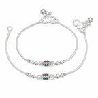 Marvel Silver Multicolor Baby Payal