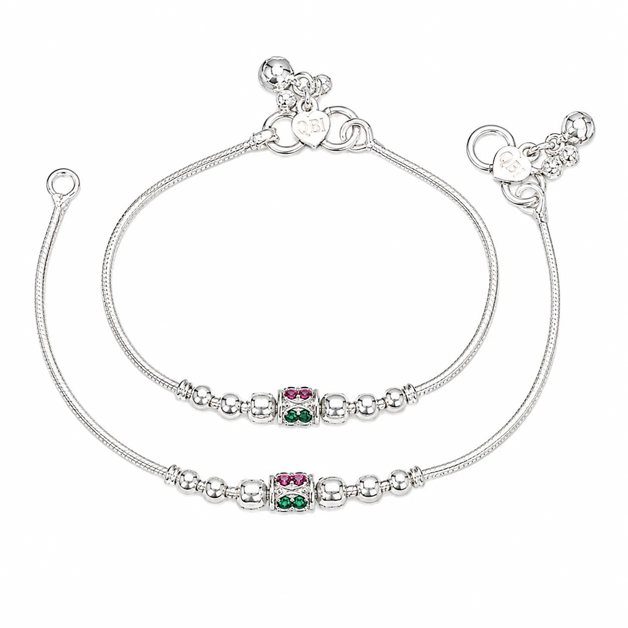 Marvel Silver Multicolor Baby Payal