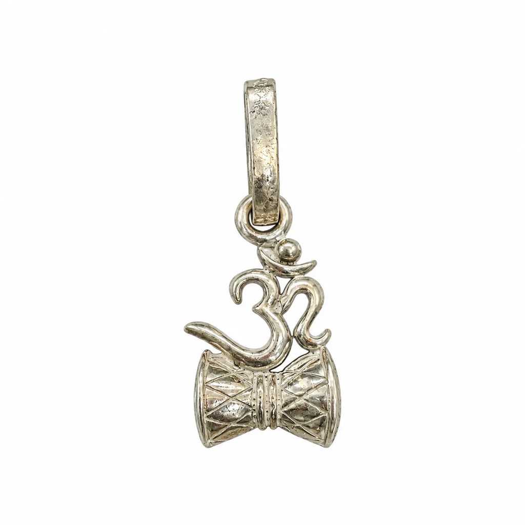 Silver Om Damru Spiritual Pendant Only – Marvel Silver