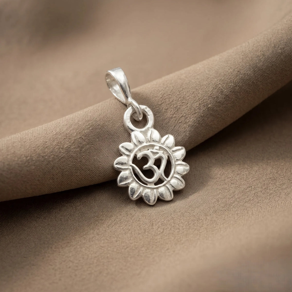 Silver Om Sunflower Spiritual Pendant Only – Marvel Silver