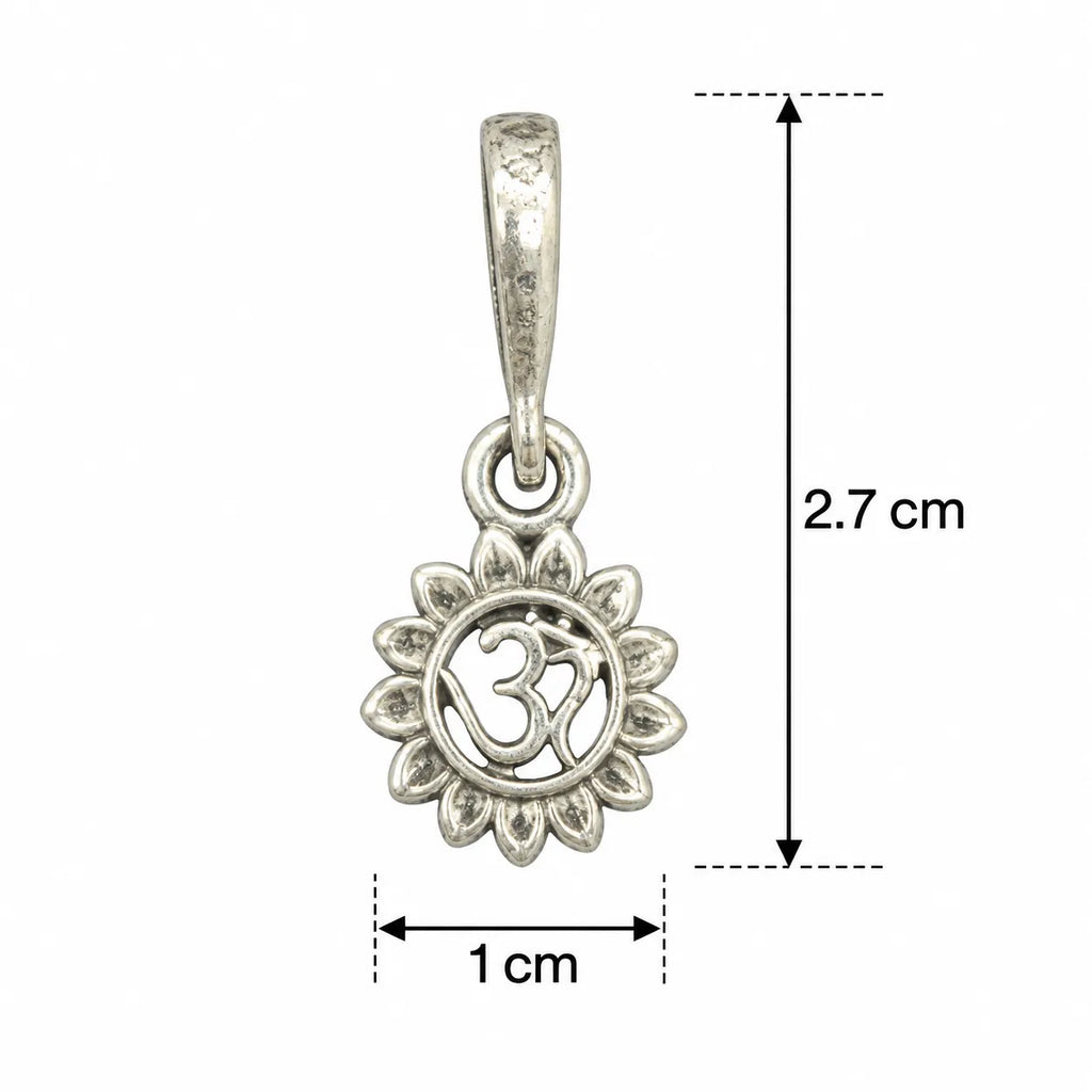 Silver Om Sunflower Spiritual Pendant Only – Marvel Silver