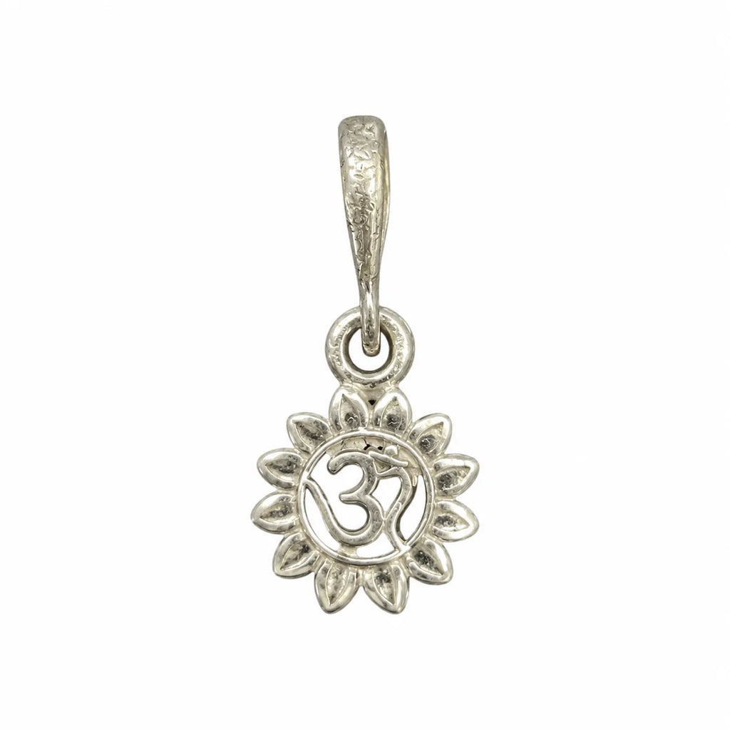 Silver Om Sunflower Spiritual Pendant Only – Marvel Silver