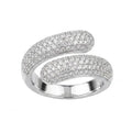 Marvel Silver open wrap silver ring for women with sparkling white stones