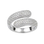 Marvel Silver open wrap silver ring for women with sparkling white stones