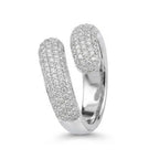 Marvel Silver open wrap silver ring for women with sparkling white stones