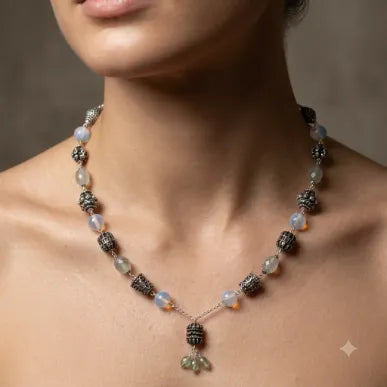 Marvel Silver Oxidized Necklace