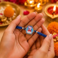 Marvel Silver Peppa Pig Silver Rakhi for Kids with Blue Woven Thread