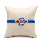 Marvel Silver Peppa Pig Silver Rakhi for Kids with Blue Woven Thread