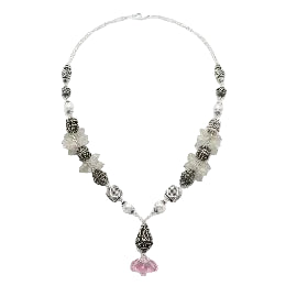 Marvel Silver Pink Oxidized Necklace
