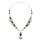 Marvel Silver Pink Oxidized Necklace