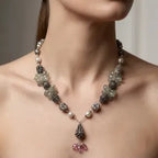 Marvel Silver Pink Oxidized Necklace