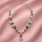 Marvel Silver Pink Oxidized Necklace