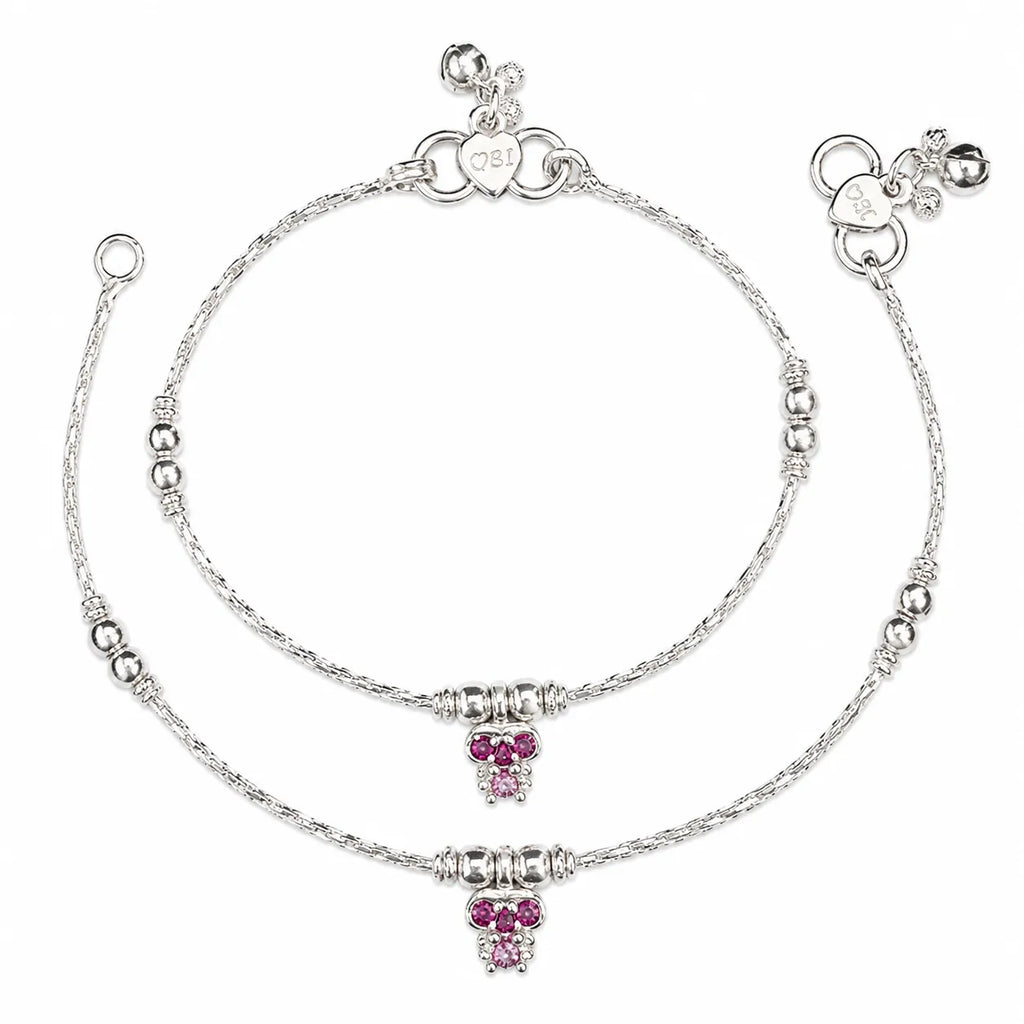 Marvel Silver Pink Butterfly Baby Payal
