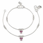 Marvel Silver Pink Butterfly Baby Payal