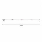 Marvel Silver pink flower charm girls payal pair with fine silver chain and hanging charms