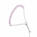 Marvel Silver pink square charm silver bracelet for women with adjustable slider lock