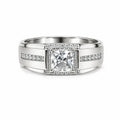 Marvel Silver princess cut CZ stone silver ring for men with 2.3 cm size