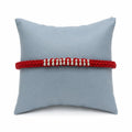 Marvel Silver red braided rakhi for brother with silver-tone bead centre design