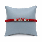 Marvel Silver red braided rakhi for brother with silver-tone bead centre design