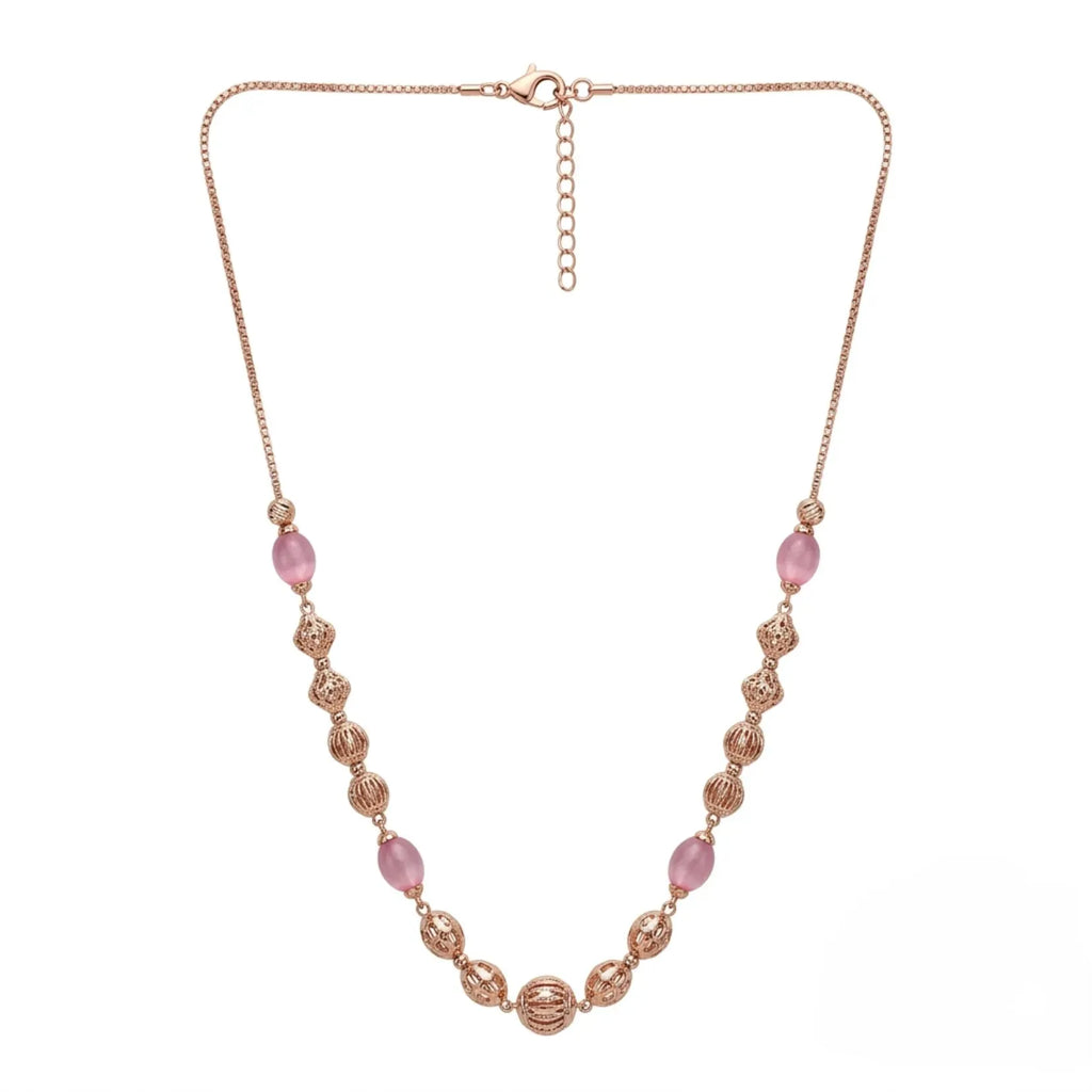 Marvel Silver Pink Bead Necklace