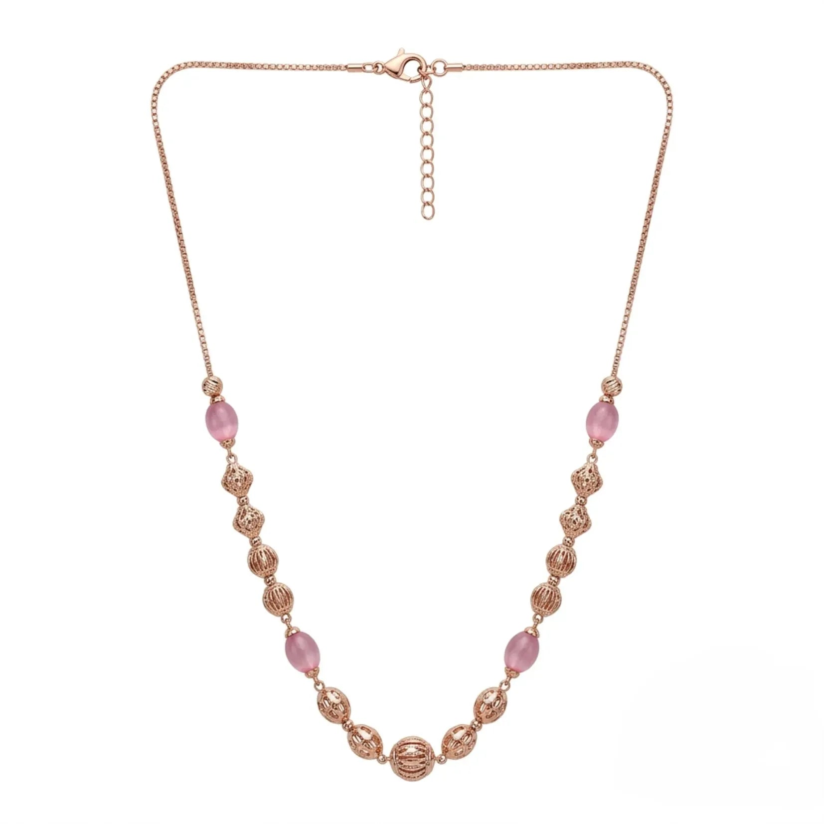 Marvel Silver Pink Bead Necklace