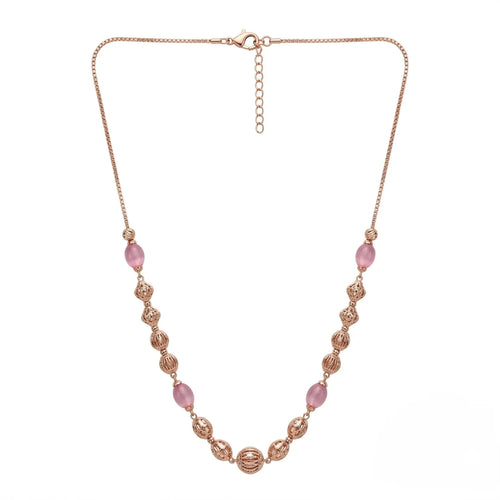 Marvel Silver Pink Bead Necklace