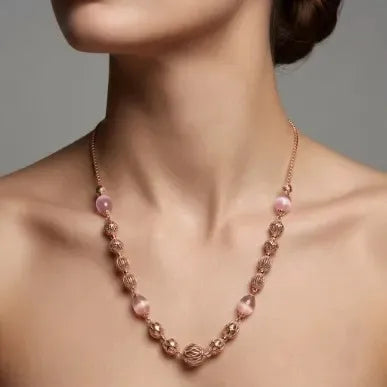 Marvel Silver Pink Bead Necklace