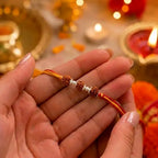 Silver Rudraksha Bead Rakhi with Silver Beads