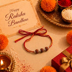 Silver Rudraksha Bead Rakhi with Silver Beads