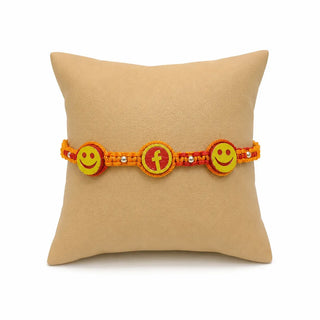 Silver Smiley Face Designer Rakhi
